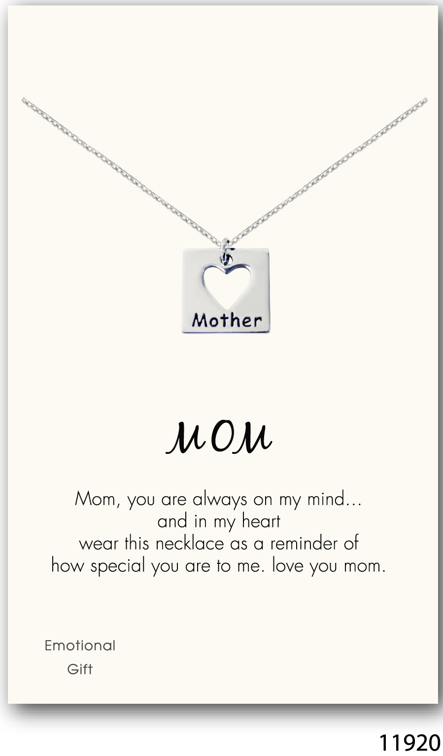 Love mom silver pendant